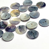 Re-Stocked: Mermaid's Indigo 7/16" Blue Mussel Shell Buttons, 11mm Pack of 20 Buttons $9   #KB-810