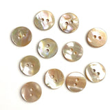 Golden Beige Rainbow Natural Abalone 5/8" 2-Hole Shell Buttons 15mm PACK OF 14 #KB-947