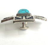 Silver/Faux Turquoise Cross Large Screw-Back Concho 1.5"  #SWH-150