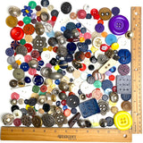 Colorful Plus Metal Stragglers, 1 Pound, 200+ New Resin/Metal Buttons, Novelties, Samples and Overruns #PIE-1