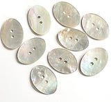 Oval Moonrise Mother of Pearl 1" Iridescent Button 25mm,  Pack of 4, #KB-916