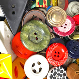 Colorful Plus Metal Stragglers, 1 Pound, 200+ New Resin/Metal Buttons, Novelties, Samples and Overruns #PIE-1