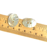 Oval Moonrise Mother of Pearl 1" Iridescent Button 25mm,  Pack of 4, #KB-916