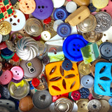 Colorful Plus Metal Stragglers, 1 Pound, 200+ New Resin/Metal Buttons, Novelties, Samples and Overruns #PIE-1