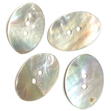 Oval Moonrise Mother of Pearl 1" Iridescent Button 25mm,  Pack of 4, #KB-916