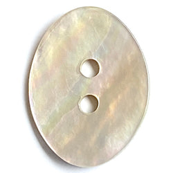 Oval Moonrise Mother of Pearl 1" Iridescent Button 25mm,  Pack of 4, #KB-916