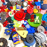 Button Fun Mix, Kids, Hearts, Letters, Animals Etc. ONE POUND of New Plastic/Resin Buttons #PIE-2