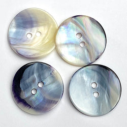 Re-Stocked - Mermaid's Indigo 7/8" Shell Buttons, 22mm, Pack of 12   #KB-919