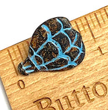 Running Low, Hot Air Balloon Dark Brass/Blue Patina Metal Button 7/8" #SWC-73