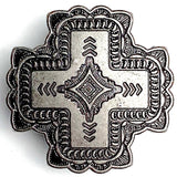 Re-Stocked, Santa Fe Cross Silver Concho 1-1/4" Screwback  #SWM-18   1.25"
