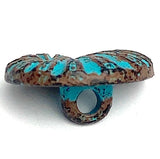 Ammonite or Nautilus Turquoise Copper Patina Shank Back Button, Metal 3/4"  #SWC-33