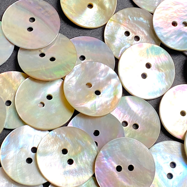 Moonrise Mother of Pearl Shell, 13/16" Iridescent 2-Hole Button 20mm PACK OF 32 #KB-968-
