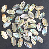 Re-Stocked, Abalone Mother of Pearl Cabochon Ovals, 3/4" x 1/2", Color Mix, Glowing Natural, No Holes, Pack of 36 Pieces #CL-16
