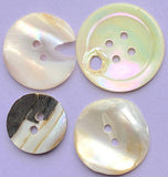 White Shell Stragglers, One Pound Mixed Sizes/Styles: 300+ Mother of Pearl Shell Buttons, $25.00