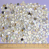 White Shell Stragglers, One Pound Mixed Sizes/Styles: 300+ Mother of Pearl Shell Buttons, $25.00