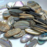 Re-Stocked, Abalone Mother of Pearl Cabochon Ovals, 3/4" x 1/2", Color Mix, Glowing Natural, No Holes, Pack of 36 Pieces #CL-16