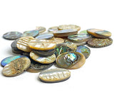 Abalone Cabochon Ovals Including Strong Colors, 5/8" x 1/2", Pack of 65 #CL-22