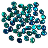Tiny Glassy Dark "Abalone??" Flat-Back Cabochon Ovals 3/8" x 5/16", Pack of 48 #CL-23