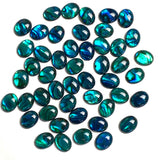 Tiny Glassy Dark "Abalone??" Flat-Back Cabochon Ovals 3/8" x 5/16", Pack of 48 #CL-23