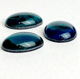 Tiny Glassy Dark "Abalone??" Flat-Back Cabochon Ovals 3/8" x 5/16", Pack of 48 #CL-23