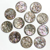 Glitter Texture Rainbow Abalone 1" Two-Hole Button 25mm, Per Button  #KB-923