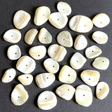 Naturally Abstract Wavy Shell Beads, White-Ivory MOP Various Sizes, Pack of 30-34 Beads #CL-24