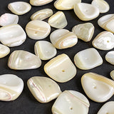 Naturally Abstract Wavy Shell Beads, White-Ivory MOP Various Sizes, Pack of 30-34 Beads #CL-24