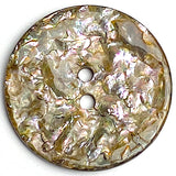 Glitter Texture Rainbow Abalone 1" Two-Hole Button 25mm, Per Button  #KB-923