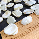 Naturally Abstract Wavy Shell Beads, White-Ivory MOP Various Sizes, Pack of 30-34 Beads #CL-24