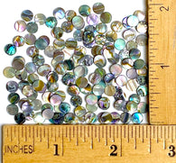 Tiniest Micro Abalone Spots, 5mm / 3/16" Round 2-Sided, No Holes Pack of 144 Cabochons #CL-25