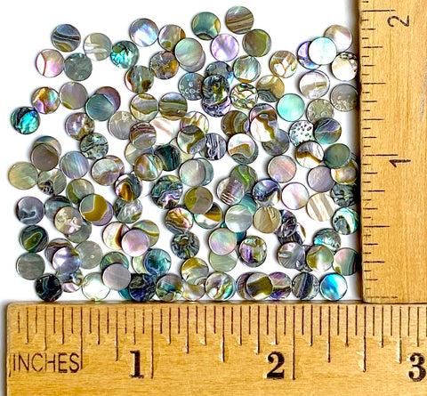 Tiniest Micro Abalone Spots, 5mm / 3/16" Round 2-Sided, No Holes Pack of 144 Cabochons #CL-25