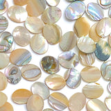 Abalone Cabochon Ovals Mostly Tans/Neutrals, 3/8" x 5/16", Pack of 288 Ovals, #CL-26