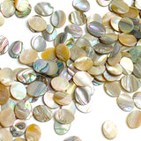 Abalone Cabochon Ovals Mostly Tans/Neutrals, 3/8" x 5/16", Pack of 288 Ovals, #CL-26