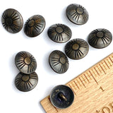 Small 'Antique' Dark Silver Zia Symbol 1/2" Concho Button  #SW-250