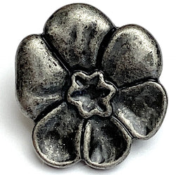 Summer Bloom, Gunmetal Gray 11/16" Shank Back Button 18mm # FJ-61