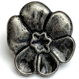 Summer Bloom, Gunmetal Gray 11/16" Shank Back Button 18mm # FJ-61