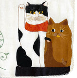 Lucky Cat Beckons, Cotton Tenugui Towel from Japan, 100% Cotton 12" x 34"  #RK-14