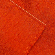 1/2 Yard PIECE, Solid Slubby Deep Bright Rust Vintage Kimono Silk from Japan  #780