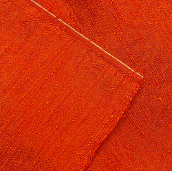 Solid Slubby Deep Bright Rust Vintage Kimono Silk from Japan By the Yard   #780
