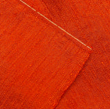 Solid Slubby Deep Bright Rust Vintage Kimono Silk from Japan By the Yard   #780