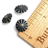 Re-Stocked, Dark Silver 1/2" Repousse Concho Shank-Back Button, No Shine Old Look, # SW-45