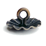 Re-Stocked, Dark Silver 1/2" Repousse Concho Shank-Back Button, No Shine Old Look, # SW-45