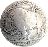 Re-Stocked, Authentic Buffalo Nickel Coin SCREW-BACK Concho,  13/16"-7/8" USA  #SW-31-SC