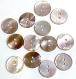 Mocha Plum Lustre Shell, Iridescent Shiny Buttons, 11/16"  / 18mm 2-Hole, Pack of 10 #JB-151