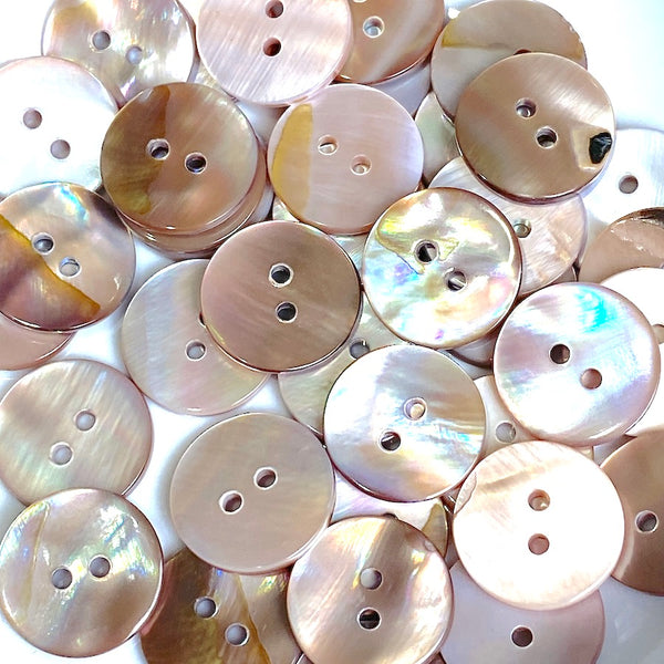 Mocha Plum Lustre Shell, Iridescent Shiny Buttons, 5/8"  / 15mm 2-Hole, Pack of 10 #JB-150
