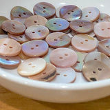 Mocha Plum Lustre Shell, Iridescent Shiny Buttons, 11/16"  / 18mm 2-Hole, Pack of 10 #JB-151
