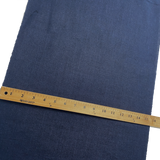 15.5" x 27" Piece, Solid Midnight Blue-Black Crossdye Vintage Yuki Tsumugi Pongee Handwoven Kimono Silk from Japan, # 786