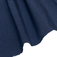 SALE, 15.5" x 27" Piece, Solid Midnight Blue-Black Crossdye Vintage Yuki Tsumugi Pongee Handwoven Kimono Silk from Japan, # 786