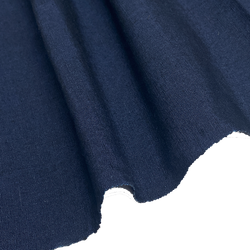 Solid Midnight Blue-Black Crossdye Vintage Yuki Tsumugi Pongee Handwoven Kimono Silk from Japan, By the Yard # 784