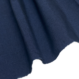 15.5" x 27" Piece, Solid Midnight Blue-Black Crossdye Vintage Yuki Tsumugi Pongee Handwoven Kimono Silk from Japan, # 786